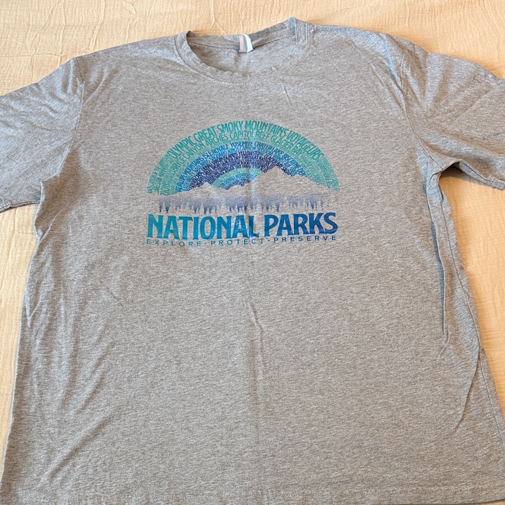 Gray National Parks Graphic T-Shirt